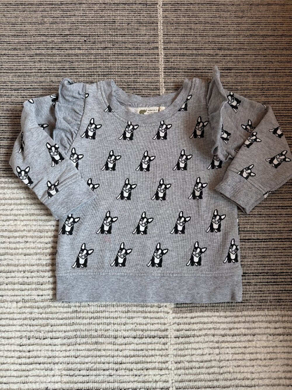 Monca + Andy 2T Bulldog Ruffle Sweatshirt